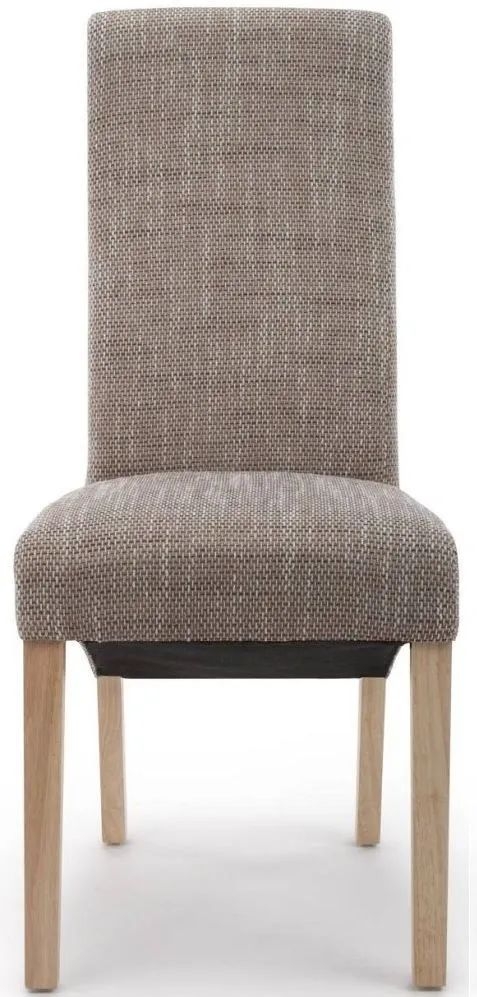 Baxter Wave Back Tweed Oatmeal Dining Chair (Sold in Pairs)