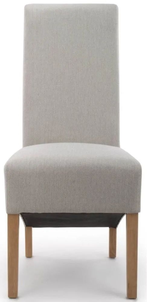 Krista Roll Back Dining Chair (Sold in Pairs) - Herringbone Check Cappuccino & Herringbone Plain Cappuccino Options