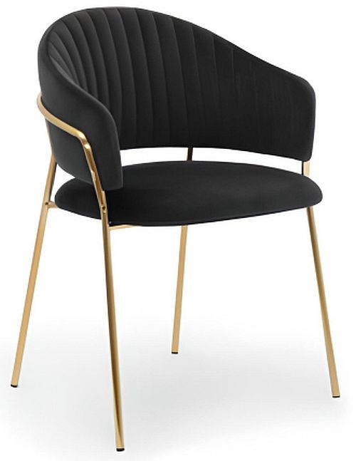 Maya Brushed Black Velvet Dining Chair (Sold in Pairs)