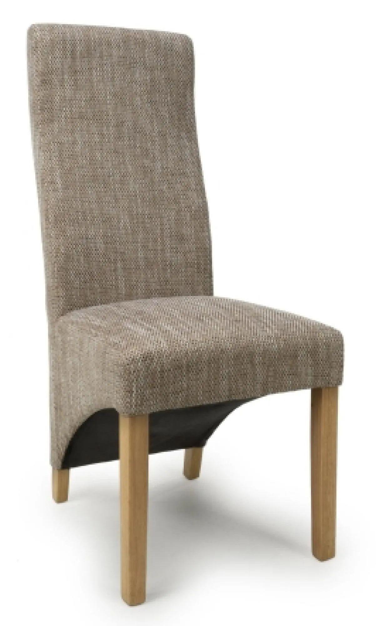 Set of 2 Baxter Wave Back Tweed Oatmeal Dining Chair