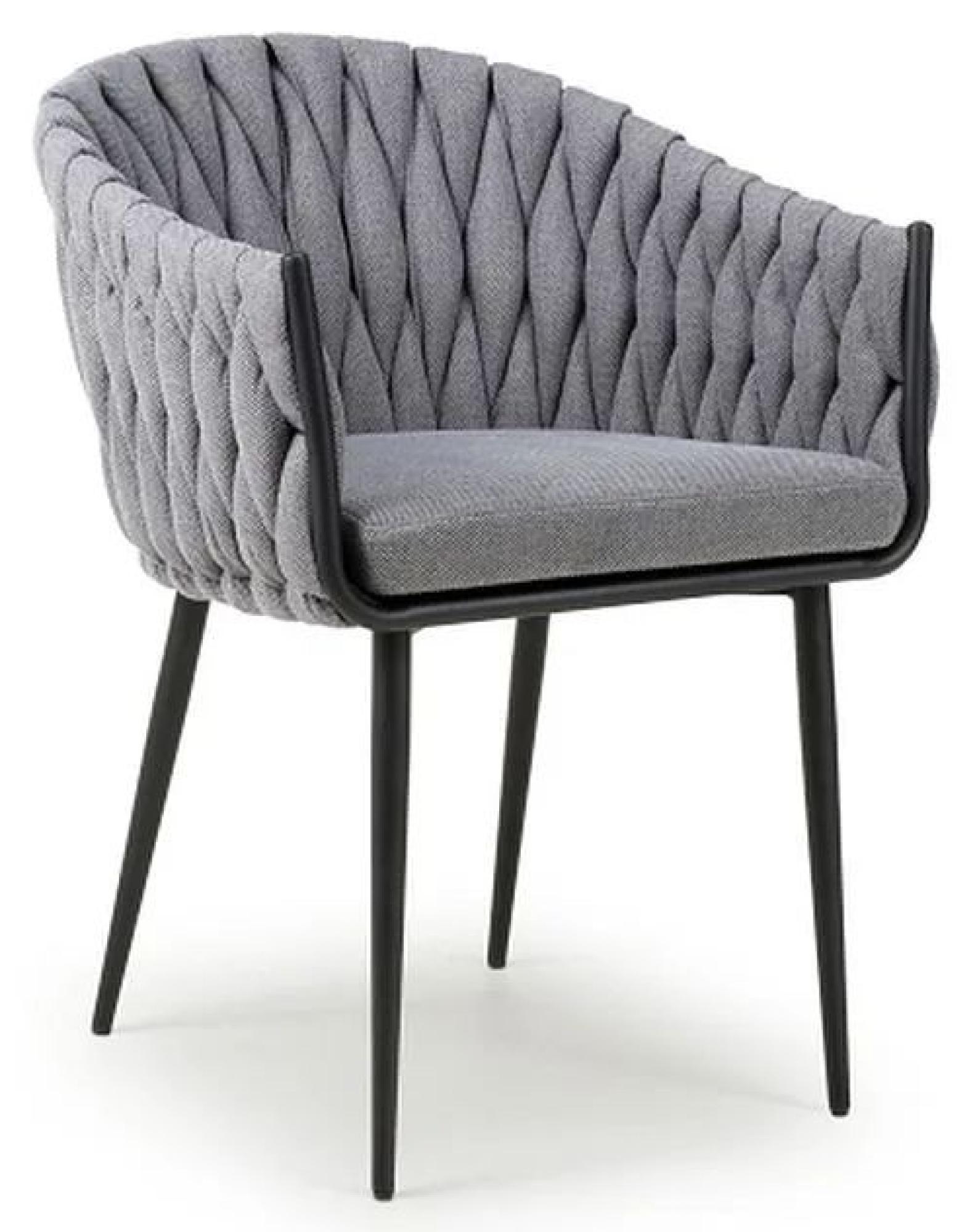 Set of 2 Pandora Braided Grey Dining Chair