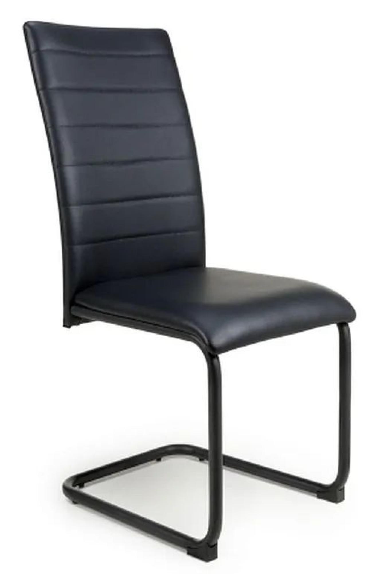 Set of 4 Carlisle Black Leather Effect Dining Chair