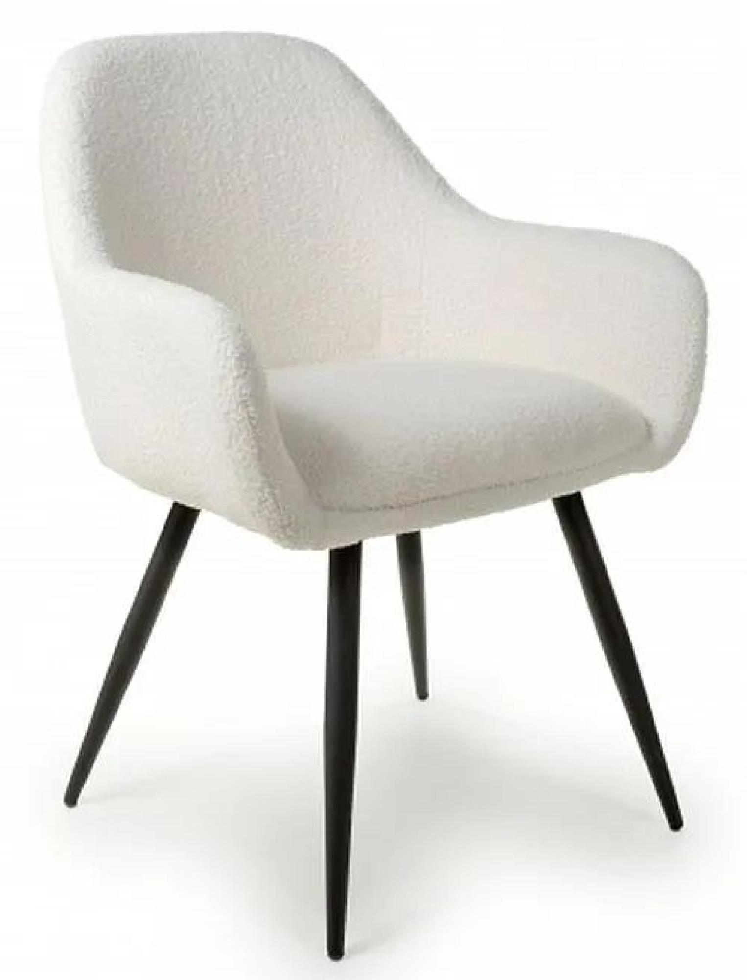 Set of 2 Olympia Boucle White Dining Chair