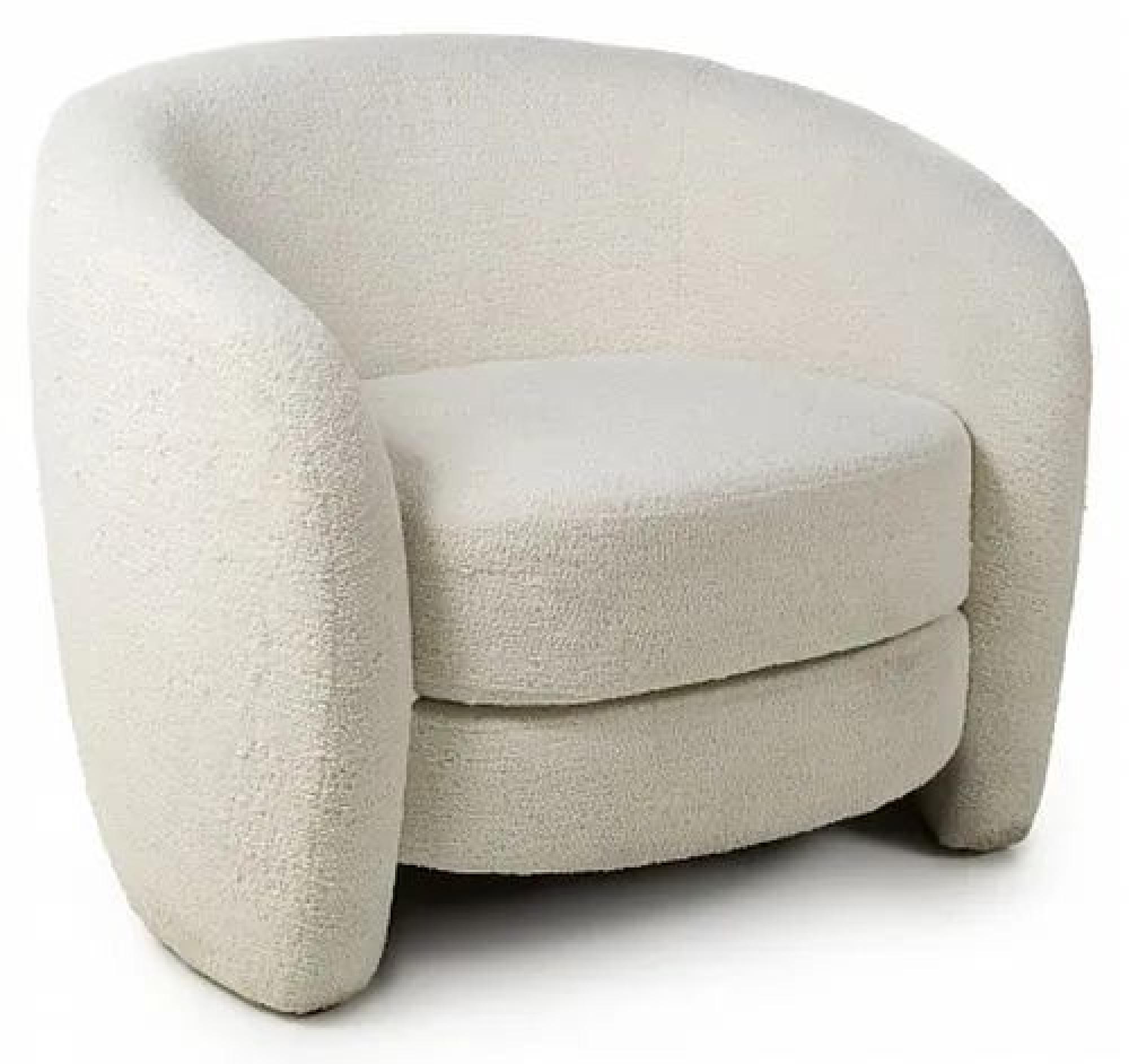 Petra Boucle Vanilla White Tub Chair