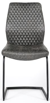 Product photograph of Charlie Grey Faux Leather Dining Chair Sold In Pairs from Choice Furniture Superstore
