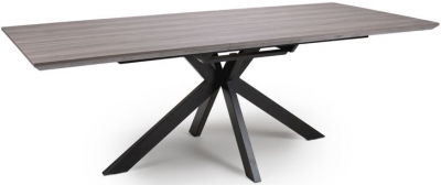 Product photograph of Manhattan Grey 6-8 Seater Extending Dining Table With Black Spider Legs Base from Choice Furniture Superstore