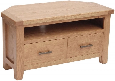 Product photograph of Hampshire Oak Corner Tv Unit from Choice Furniture Superstore