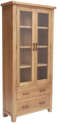 Product photograph of Hampshire Oak Display Cabinet from Choice Furniture Superstore