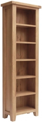 Product photograph of Hampshire Oak Narrow Bookcase from Choice Furniture Superstore