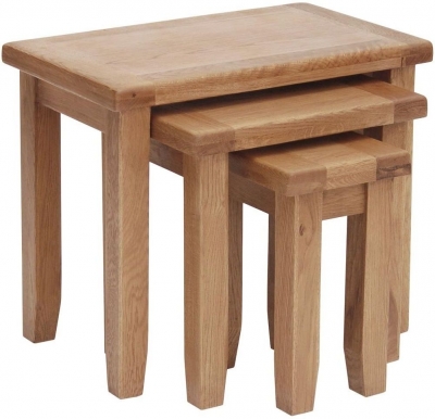 Product photograph of Hampshire Oak Nest Of Tables from Choice Furniture Superstore