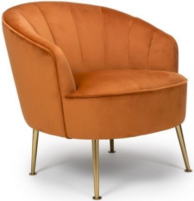 Product photograph of Stella Pumpkin Fabric Accent Chair from Choice Furniture Superstore