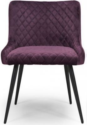 Product photograph of Malmo Mulberry Velvet Fabric Dining Chair Sold In Pairs from Choice Furniture Superstore