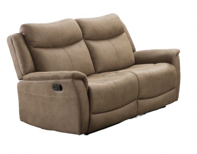 Product photograph of Arizona Caramel Beige Fabric 2 Seater Recliner Sofa from Choice Furniture Superstore