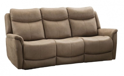 Product photograph of Arizona Caramel Beige Fabric 3 Seater Recliner Sofa from Choice Furniture Superstore