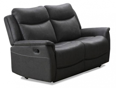 Product photograph of Arizona Grey Fabric 2 Seater Recliner Sofa from Choice Furniture Superstore