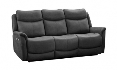 Product photograph of Arizona Grey Fabric 3 Seater Electric Recliner Sofa from Choice Furniture Superstore