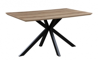 Product photograph of Manhattan Oak 4 Seater Dining Table With Black Spider Legs Base from Choice Furniture Superstore