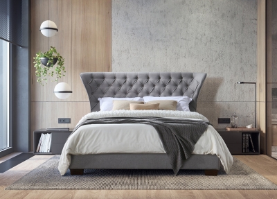 Product photograph of Georgia Fabric Bed - Comes In Grey And Champagne Options from Choice Furniture Superstore