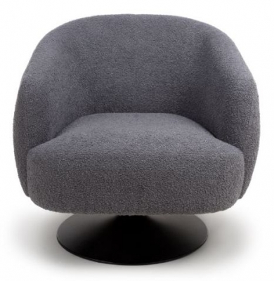 Product photograph of Club Grey Fabric Swivel Accent Chair from Choice Furniture Superstore