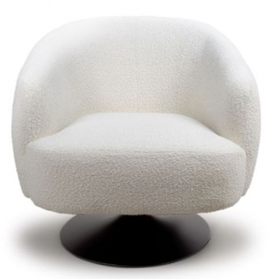 Product photograph of Club Ivory Fabric Swivel Accent Chair from Choice Furniture Superstore