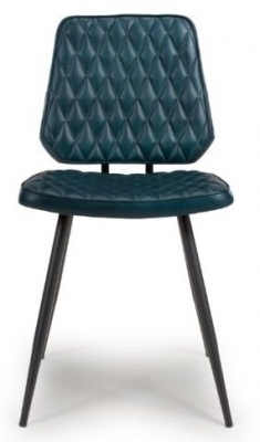 Product photograph of Austin Blue Genuine Buffalo Leather Dining Chair Sold In Pairs from Choice Furniture Superstore