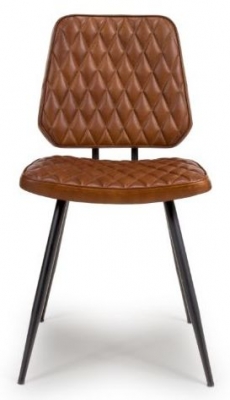 Product photograph of Austin Tan Genuine Buffalo Leather Dining Chair Sold In Pairs from Choice Furniture Superstore