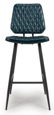 Product photograph of Austin Blue Genuine Buffalo Leather Barstool Sold In Pairs from Choice Furniture Superstore