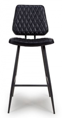 Product photograph of Austin Black Genuine Buffalo Leather Barstool Sold In Pairs from Choice Furniture Superstore