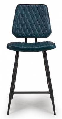 Product photograph of Austin Blue Genuine Buffalo Leather Counter Stool Sold In Pairs from Choice Furniture Superstore