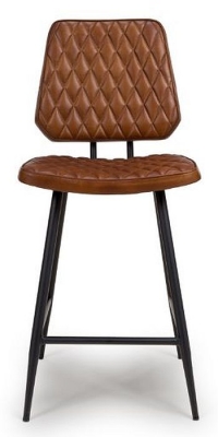 Product photograph of Austin Tan Genuine Buffalo Leather Counter Stool Sold In Pairs from Choice Furniture Superstore