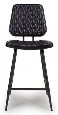 Product photograph of Austin Black Genuine Buffalo Leather Counter Stool Sold In Pairs from Choice Furniture Superstore
