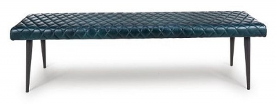 Product photograph of Austin Blue Genuine Buffalo Leather Bench from Choice Furniture Superstore