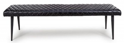 Product photograph of Austin Black Genuine Buffalo Leather Bench from Choice Furniture Superstore