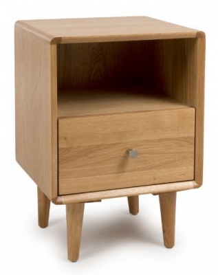Product photograph of Jenson Light Oak 1 Drawer Night Stand from Choice Furniture Superstore