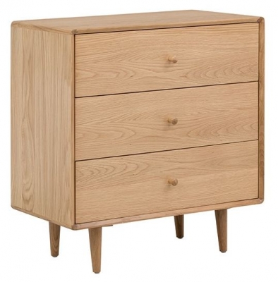 Product photograph of Jenson Light Oak 3 Drawer Chest from Choice Furniture Superstore