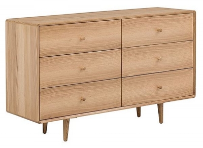 Product photograph of Jenson Light Oak 6 Drawer Chest from Choice Furniture Superstore