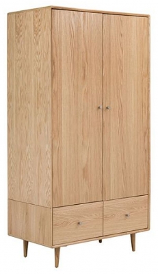 Product photograph of Jenson Light Oak 2 Door 2 Drawer Combi Wardrobe from Choice Furniture Superstore