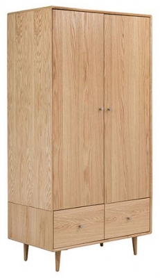 Jenson Light Oak 2 Door 2 Drawer Combi Wardrobe