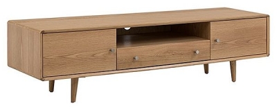Product photograph of Jenson Light Oak 2 Door 1 Drawer Media Unit from Choice Furniture Superstore