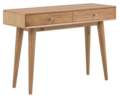 Product photograph of Jenson Light Oak 2 Drawer Console Table from Choice Furniture Superstore