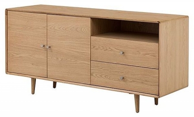 Product photograph of Jenson Light Oak 2 Door 2 Drawer Large Sideboard - 160cm from Choice Furniture Superstore
