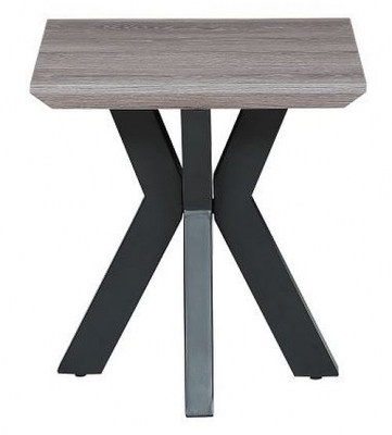 Image of Manhattan Grey Square End Table with Black Spider Legs Base