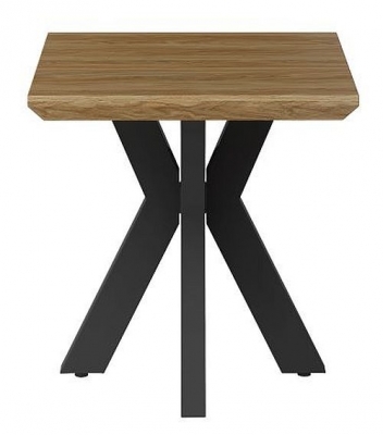 Image of Manhattan Walnut Square End Table with Black Spider Legs Base