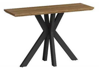 Image of Manhattan Walnut 120cm Console Table with Black Spider Legs Base