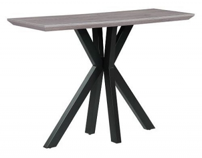 Image of Manhattan Grey 120cm Console Table with Black Spider Legs Base