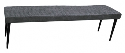 Charlie Grey Faux Leather Dining Bench