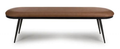 Ace Tan Brown Fabric Dining Bench