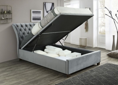 Product photograph of Georgia Grey Fabric Ottoman Bed from Choice Furniture Superstore