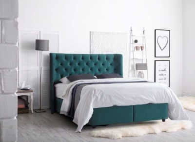 Product photograph of Mayfair Green Fabric Ottoman Bed - Sizes Available from Choice Furniture Superstore