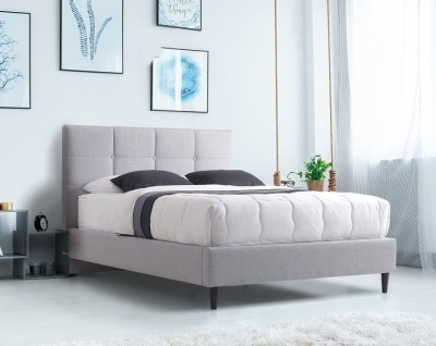 Product photograph of Harry Velvet Fabric Bed - Comes In Grey And Linen Options from Choice Furniture Superstore
